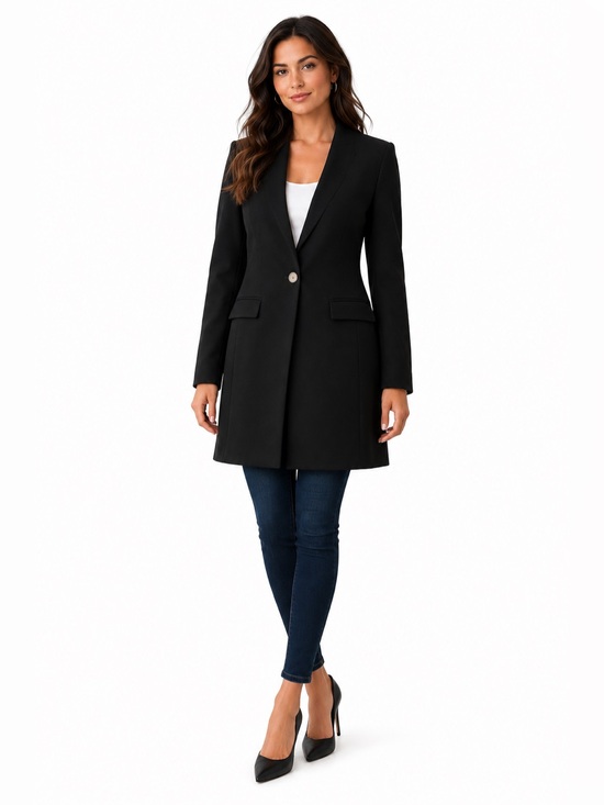 Backstage Jackets & Blazers - Backstage Black Longline Blazer Coat Women’s Size XS Gold Button